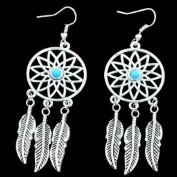 3pcs Trendy Boho Jewelry Set - Unique Dreamcatcher Design Earrings and Necklace - Picture 5 of 7
